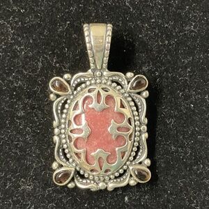 Carolyn Pollack Southwestern Sterling Rhodonite & Smoky Quartz Pendant